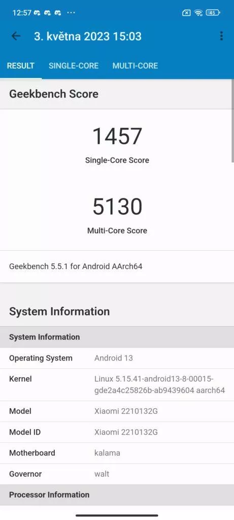 Xiaomi 13 Pro Geekbench