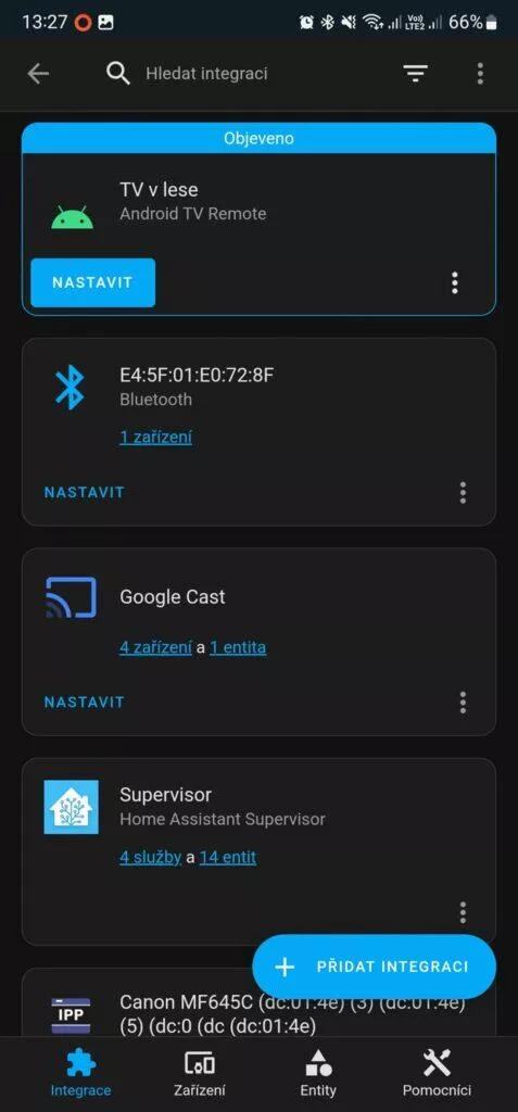 Home Assistant Yellow recenze aplikace 7 Integrace