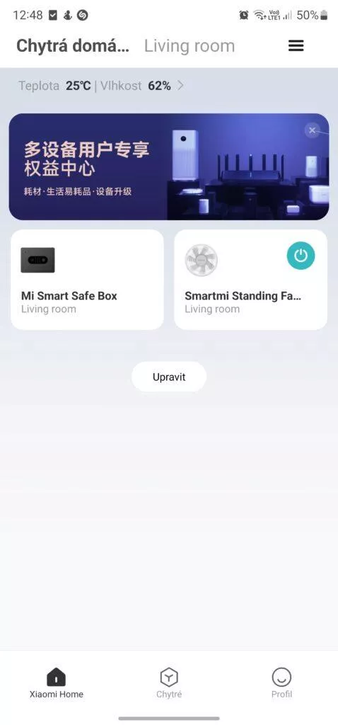 xiaomi mi home aplikace čeština