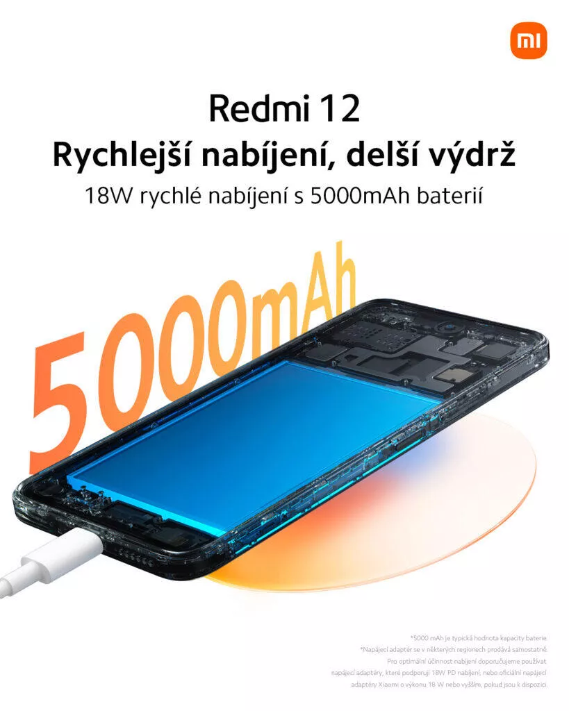Xiaomi Redmi 12 ČR cena parametry baterie nabíjeníjpg