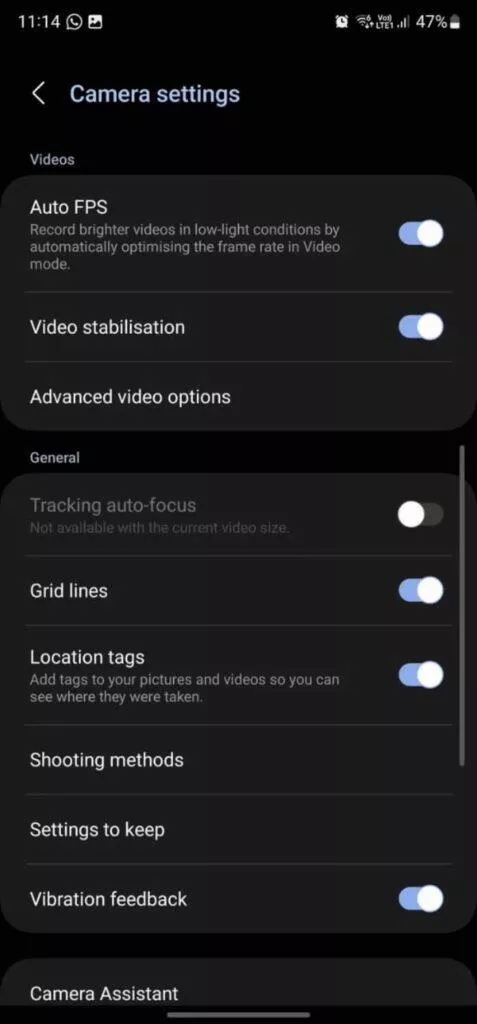 Samsung Galaxy S23 Ultra 8K bitrate omezení video natáčení nastavení