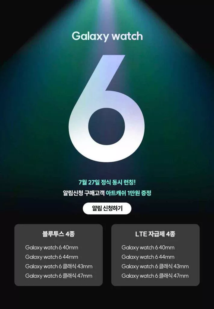 Samsung Galaxy Watch6 varianty verze velikosti