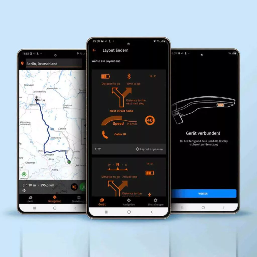 Tilsberk head-up display pro motorkáře Sygic aplikace