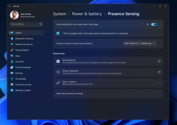 windows 11 senzor přítomnosti