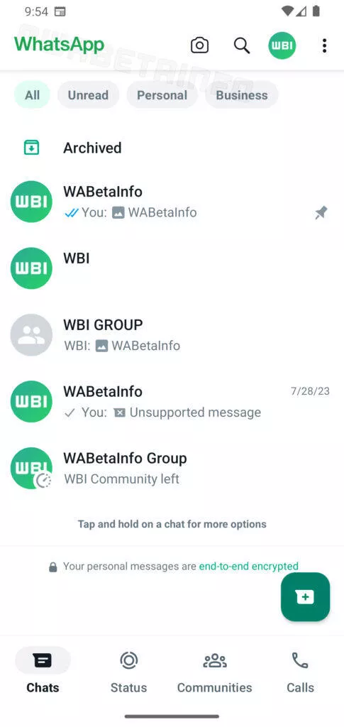 Nový design aplikace WhatsApp
