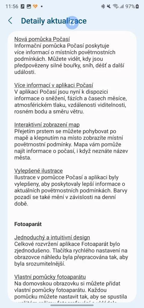 aktualizace na samsung galaxy s23