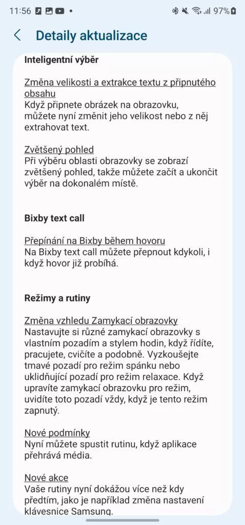 samsung galaxy s23 one ui 6 aktualizace changelog