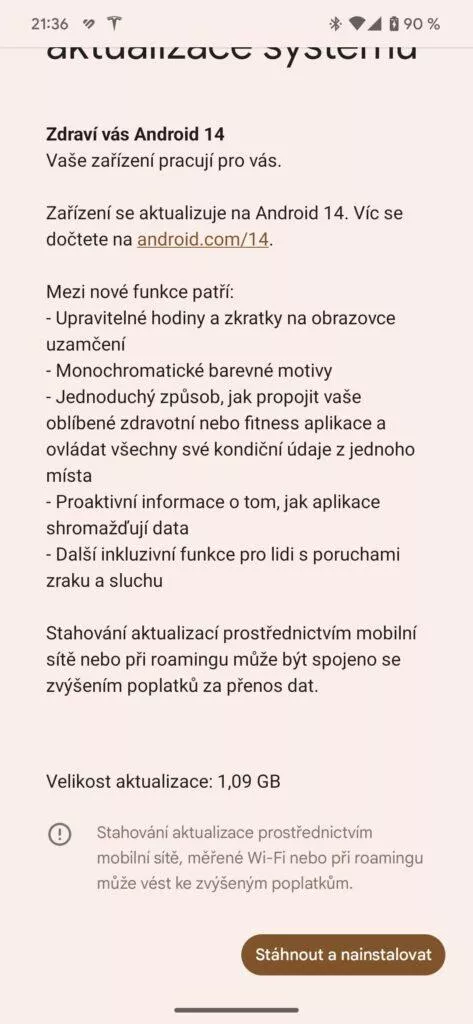 changelog android 14