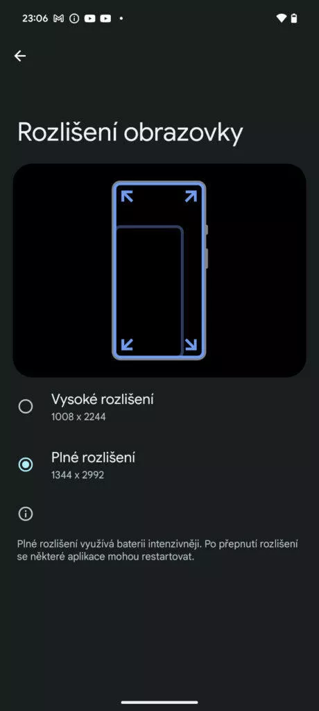 Google Pixel 8 Pro rozlišení displeje