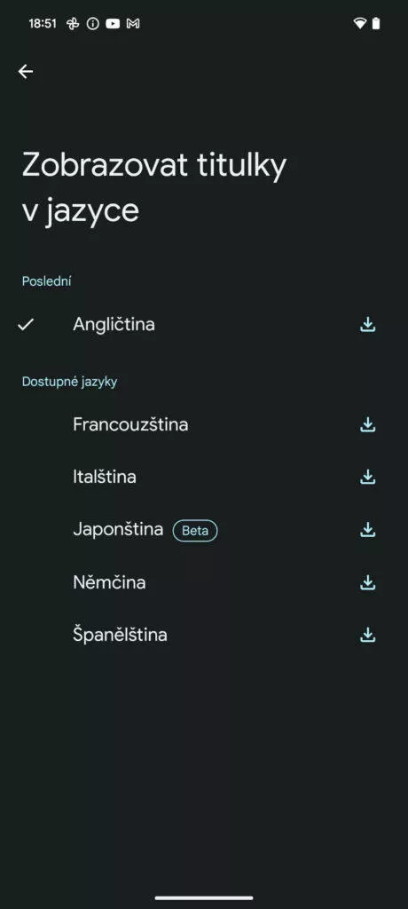 Google Pixel 8 Pro živý přepis jazyky
