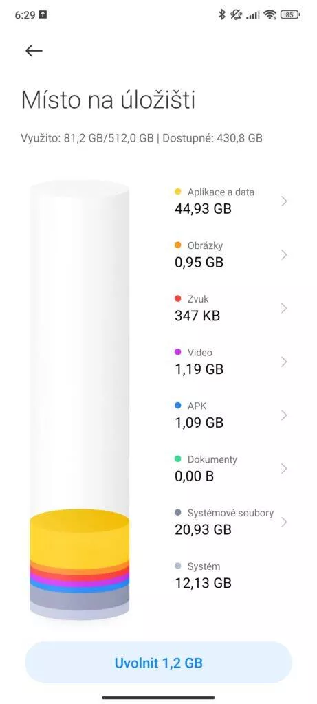 MIUI 14 úložiště
