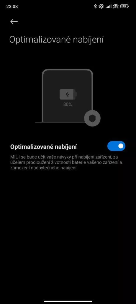 MIUI 14 nabíjení