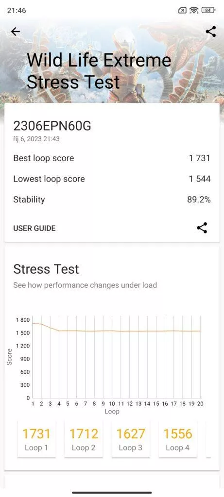 xiaomi 13t wild life extreme stress test