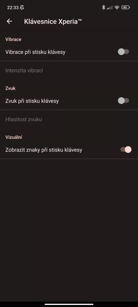 Xperia klávesnice