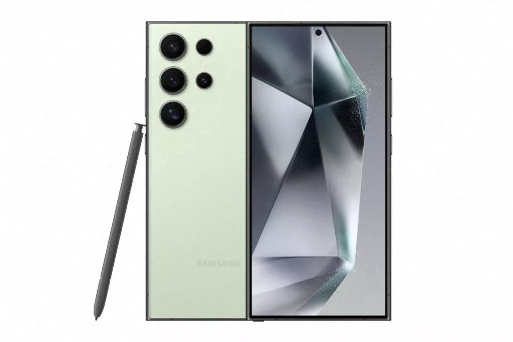 galaxy s24ultra titaniumgreen device spen front li