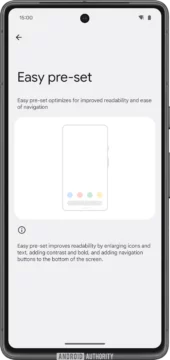 Android 15 easy pre-set