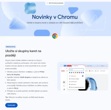 Google Chrome ukládání skupin