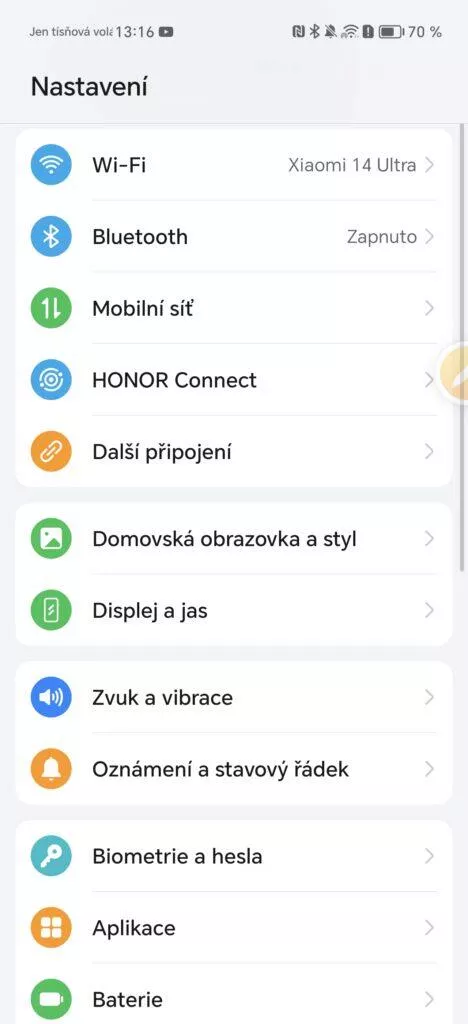 honor magic6 pro nastavení