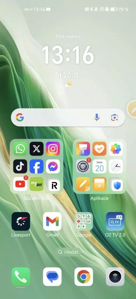 Honor MagicOS 8.0 domovská obrazovka