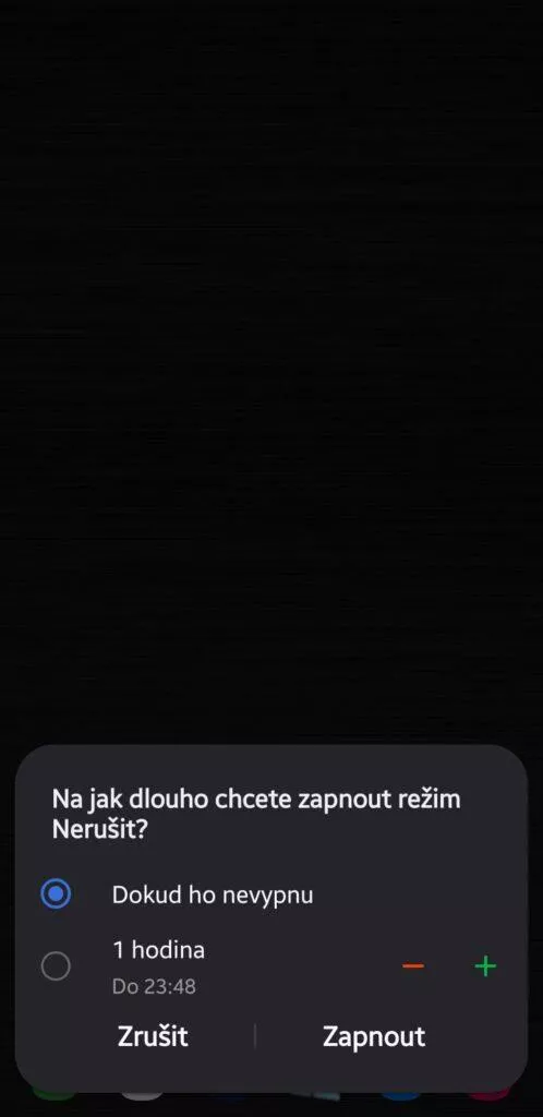 délka režimu nerušit