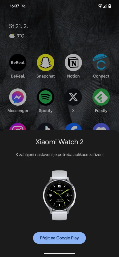 Xiaomi Watch 2 připojení k telefonu