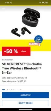 lidl silvercrest bezdratova sluchatka sleva