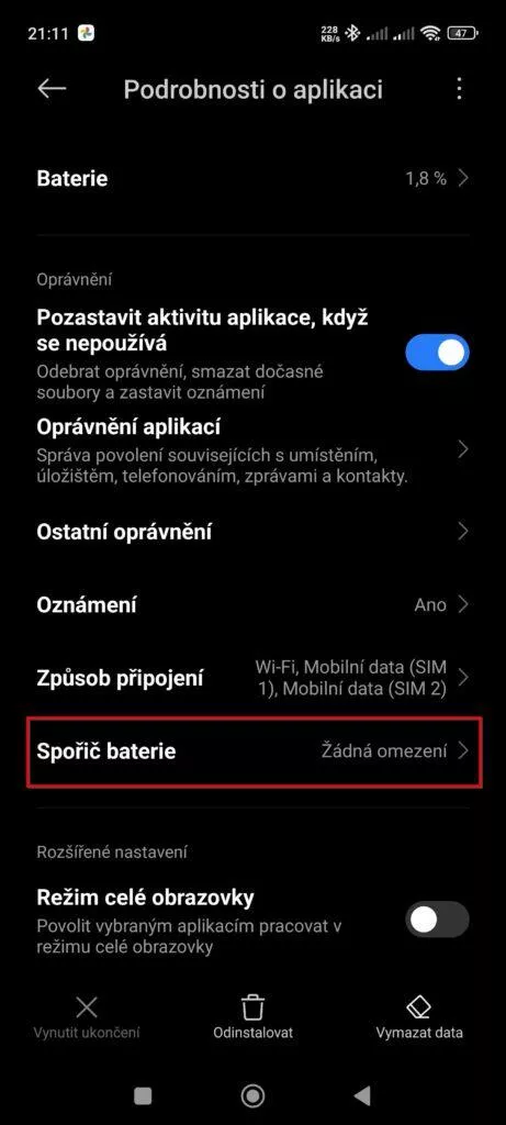 Podrobnosti o aplikaci