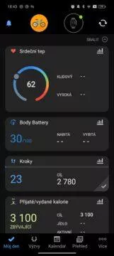 Garmin Connect starší rozhraní