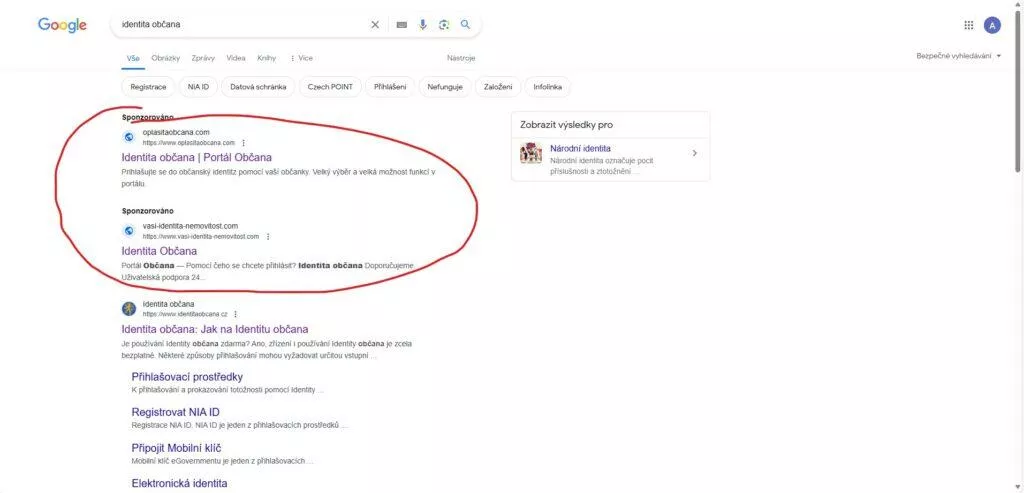 Identita občana podvod