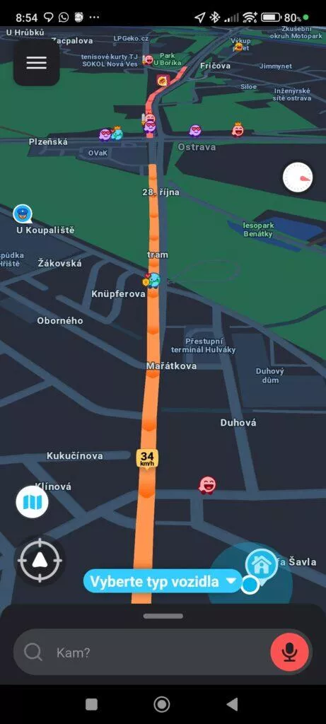 Navigace ví o dopravních problémech