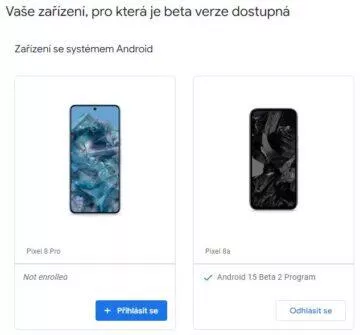 podporovaná zařízení