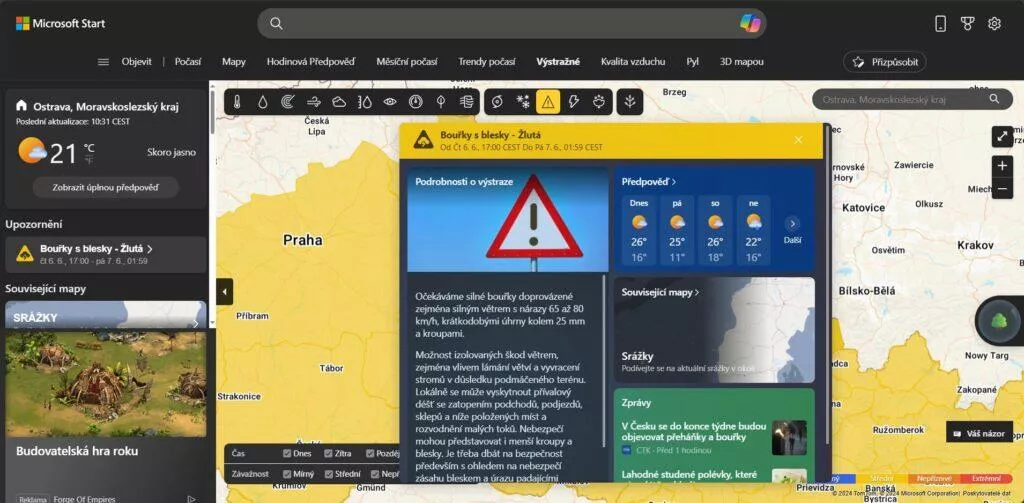 Která předpověď počasí je nejpřesnější? Prý ta od Microsoftu