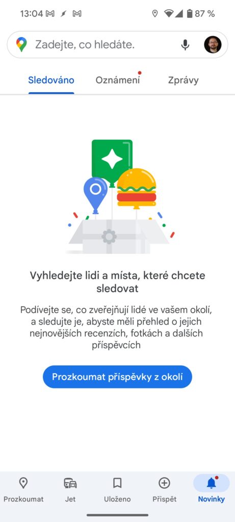 mapy google sledovani