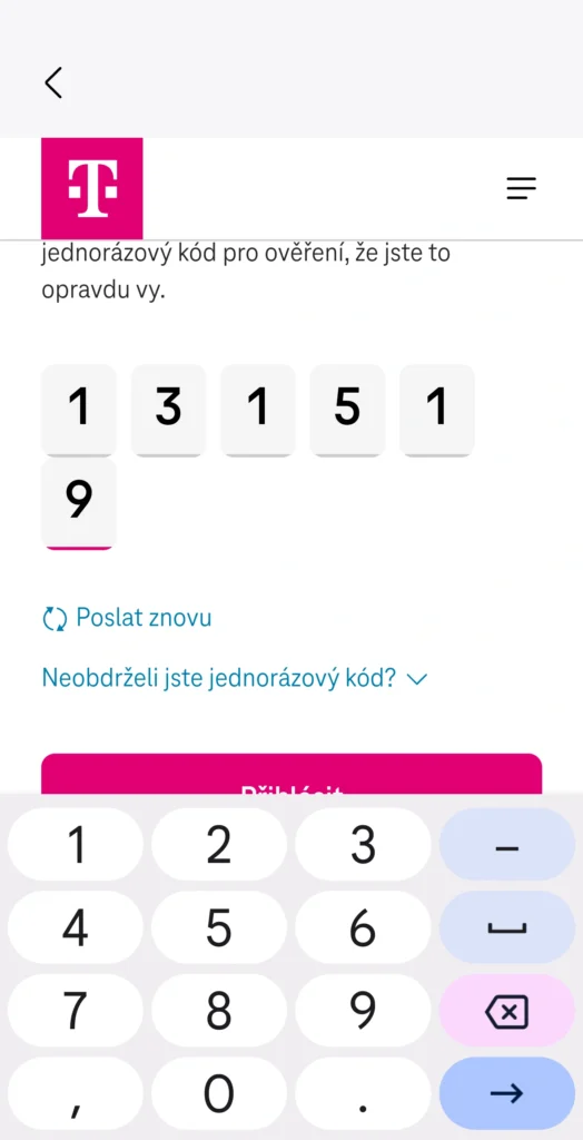 nastaveni tarifu prihlaseni
