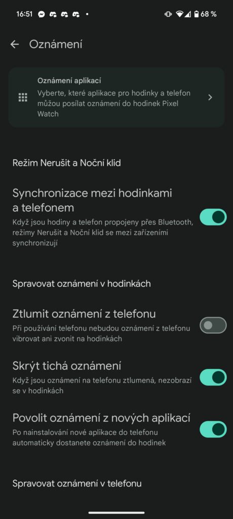 pixel watch nastavení notifikace