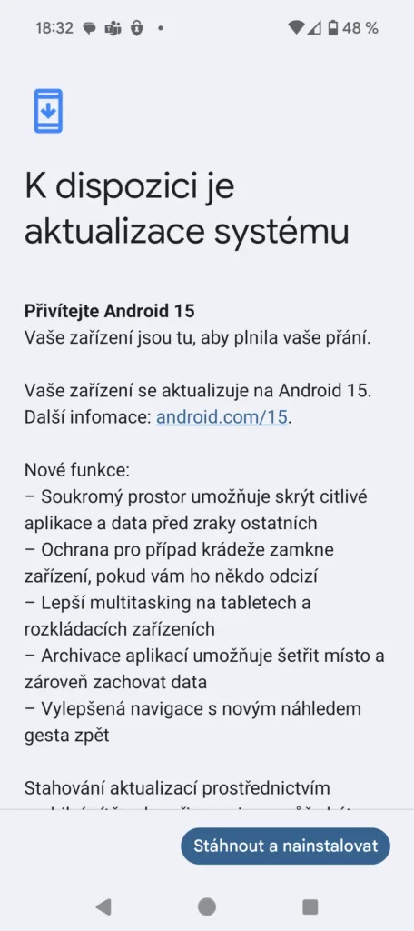 android 15 je k dispozici