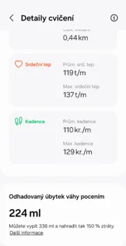 samsung health chuze detaily