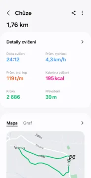 samsung health chuze mapa