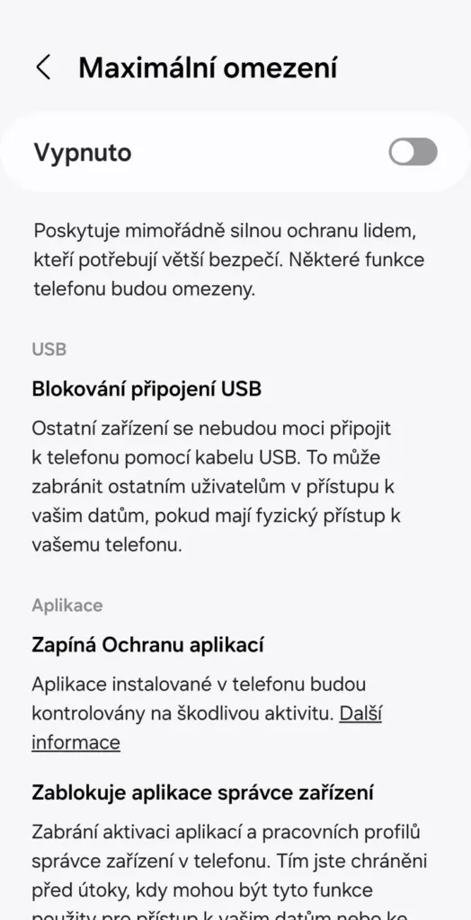 Maximální omezení