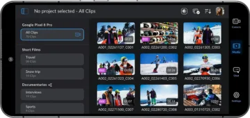 blackmagic camera for android media sidebar open