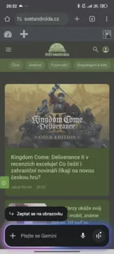 google gemini zeptat se na tuto obrazovku