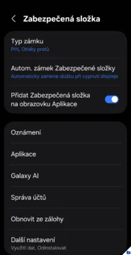 zabezpecena slozka nastaveni