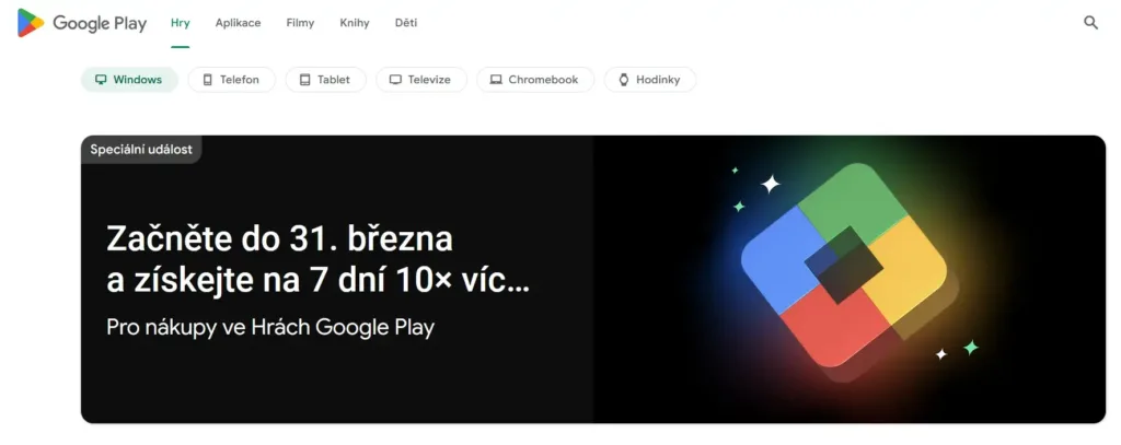 speciální akce Google Play