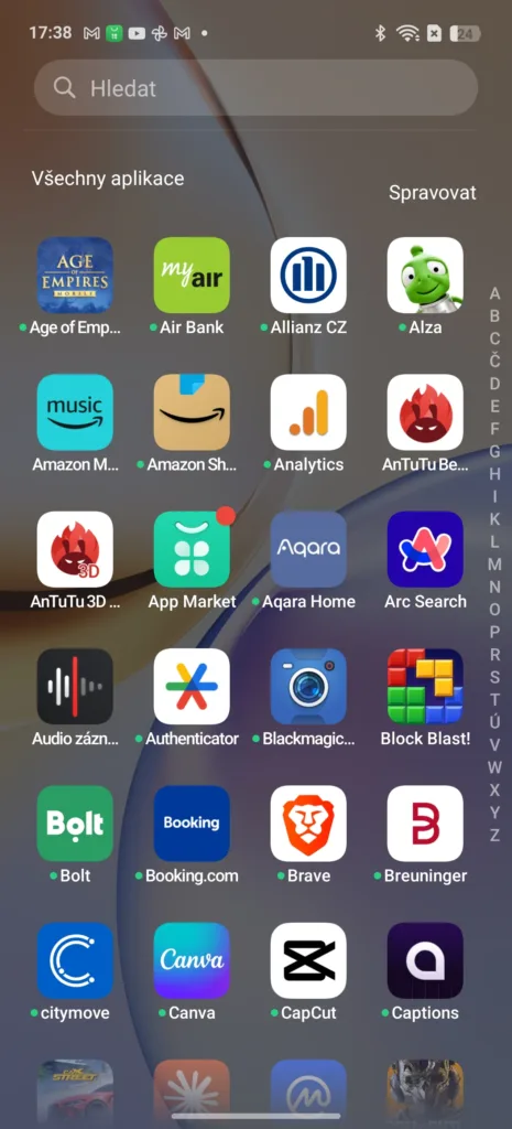 Realme UI 6.0 šuplík aplikací