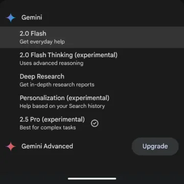 gemini 2.5 pro experimental mobilni aplikace