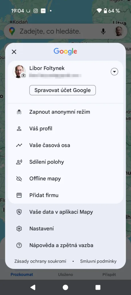 google mapy nastaveni