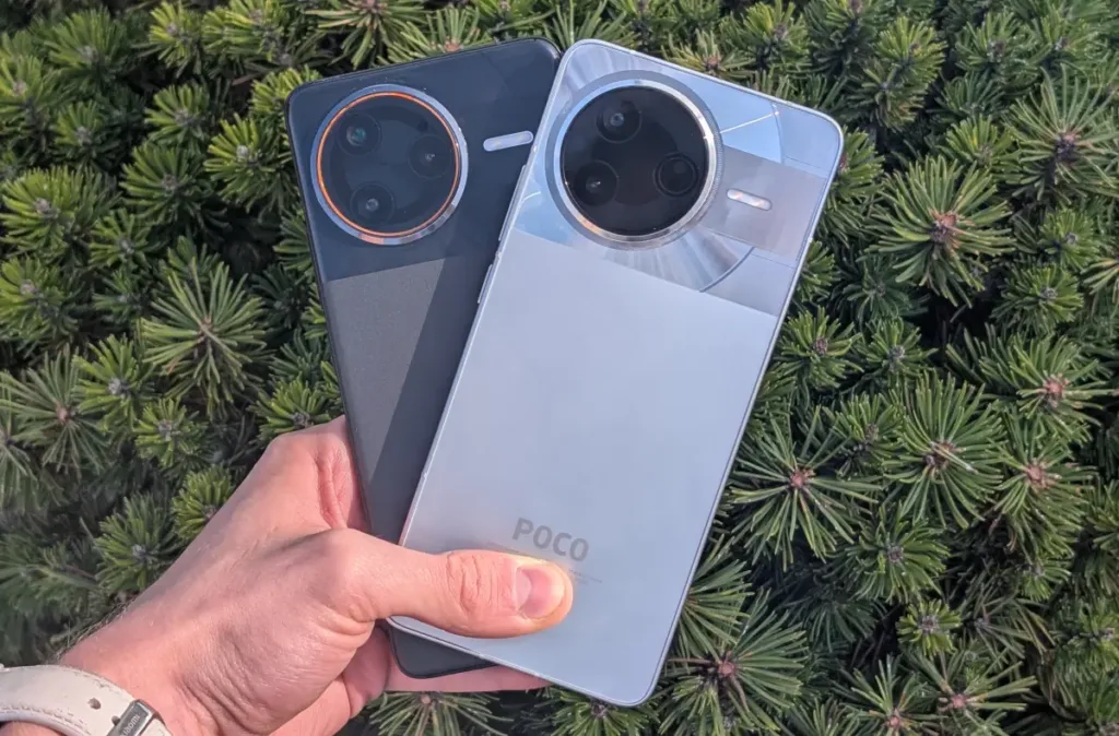 poco f7 pro poco f7 ultra jehlici oba modely v ruce