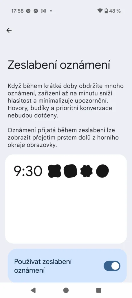 zeslabeni oznameni