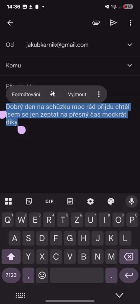 Samsung Galaxy AI úprava textu