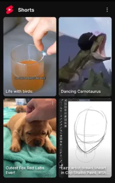 Ukázka YouTube Shorts